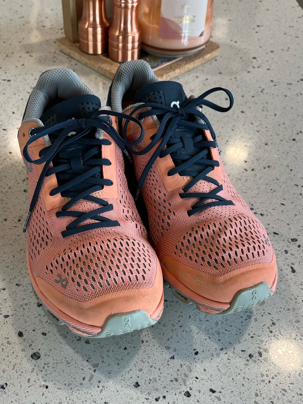 ON Cloudsurfer Running Shoes in Coral/Navy